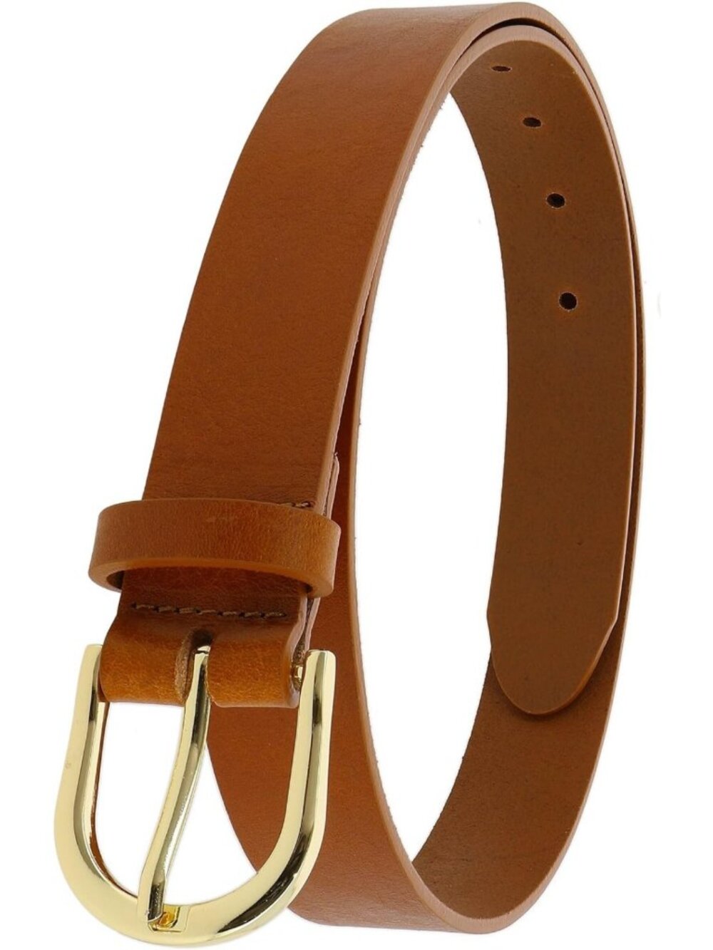 Stylish Women's Vegetable-Tanned Bull Leather Belt, 3cm Wide, Versatile
